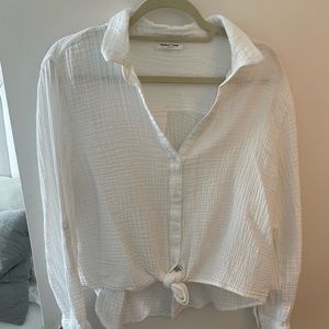 BEACHLUNCHLOUNGE gauze white tie shirt